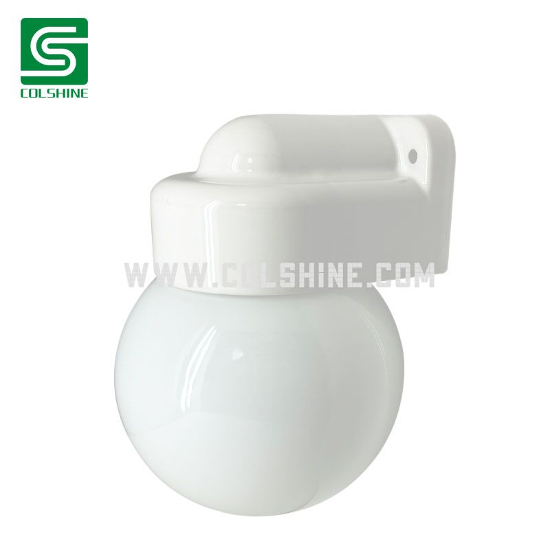 Porcelain Sauna Lamp with Opal Glass Globe 150mm IP54 E27